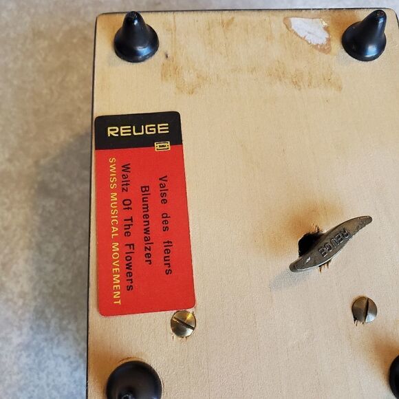 Vintage Reuge Music Box Swiss Musical Movement Waltz of Flowers - Picture 6 of 9